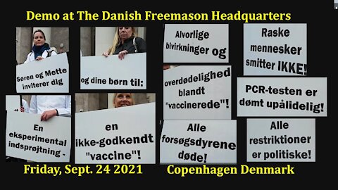 What Happends in Copenhagen Denmark? Demo at The Danish Freemason Headquarters [24.09.2021]