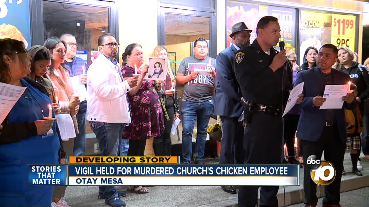 Vigil held for murdered Church's Chicken employee
