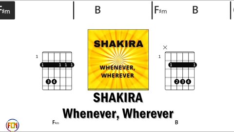 SHAKIRA Whenever, Wherever - Guitar Chords & Lyrics HD