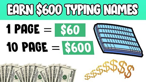Earn $600 Typing Names ($60 Per Page) | Make Money Online 2024