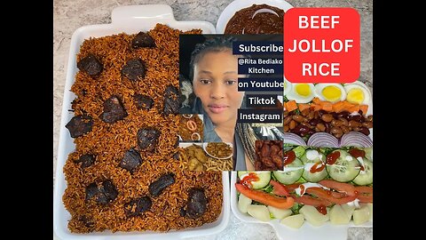 HOW TO MAKE GHANA BEEF JOLLOF RICE || STEP BY STEP || Subscribe, Comment, Like and Share