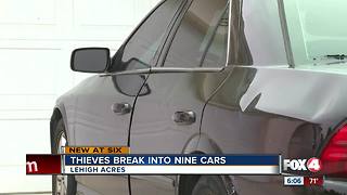 Thieves break into nine cars