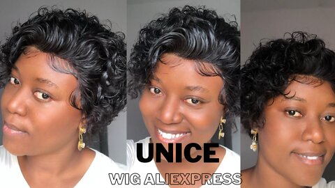 Unice Hair Aliexpress Curly Pixie Cut wig Install