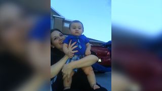 Baby Gets Frightened By Fireworks