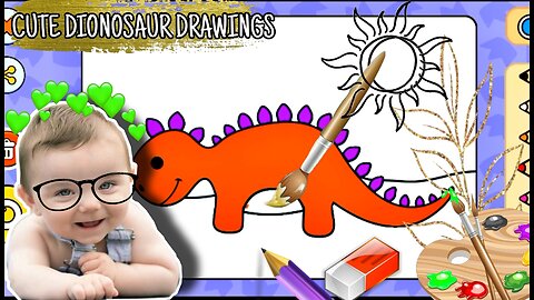 How to draw a CUTE DIONOSAUR DRAWINGS | step by step baby dinosaur drawing