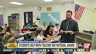 Students help math teacher win national prize and free cruise