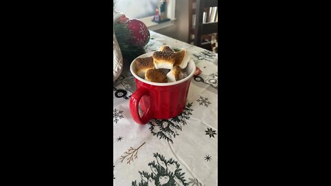 My homemade fake toasted marshmallows for centerpiece