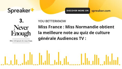 Miss France : Miss Normandie obtient la meilleure note au quiz de culture générale Audiences TV :