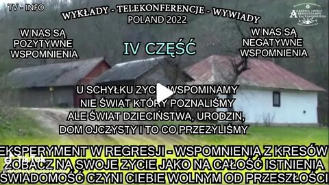 REGRESJA WIEKU POWRÓT DO DZIECIŃSTWA, WOJNA, ZALESZCZYKI HIPNOZA MEDIALNA TV INFO 2022/CZĘŚC IV/