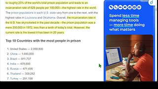 🟨 美國在入獄總人數和入獄率方面居世界首位。 2019 年，路易斯安那州每 100,000 名囚犯中有 678 名囚犯死亡。 北達科他州監獄的死亡率最低，每 100,000 名囚犯中有 57 人死亡。