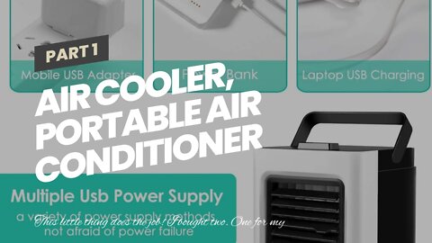 Air Cooler, Portable Air Conditioner Fan Noiseless Evaporative Air Humidifier for Room Office D...