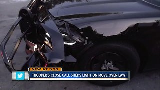 Injured trooper reminds drivers about the "move over" law
