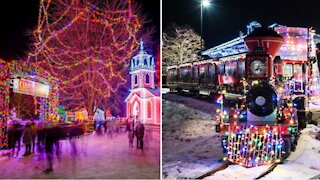 Ce parcours illuminé de Noël à 1 h 30 de Montréal est LA place où aller cet hiver