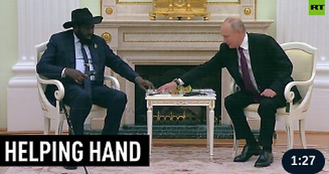 Putin helps South Sudan president with headset