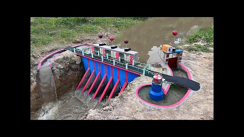 Build mini hydropower on a small stream with a powerful unit,HeandUpdateWild
