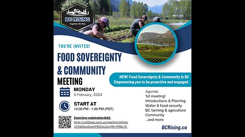BC Food Sovereignty & Community meeting - Feb 5, 2024