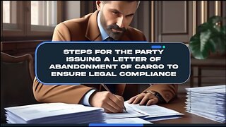 What Steps Should the Party Issuing the Letter of Abandonment of Cargo Take for Legal Compliance?