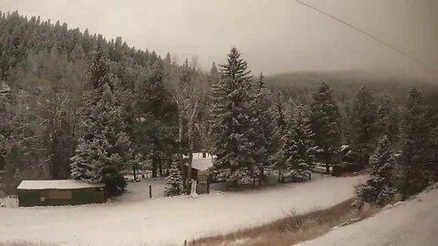 Amtrak California Zephyr in the snowy Rockies