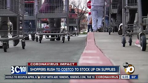 Shoppers Rush to Costco to Stock up on Supplies