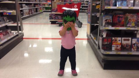 Sweet Tot Puts On Hulk Mask In Store And Goes On A Rampage