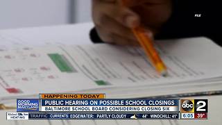 Community to speak out on possible schools closing in Baltimore