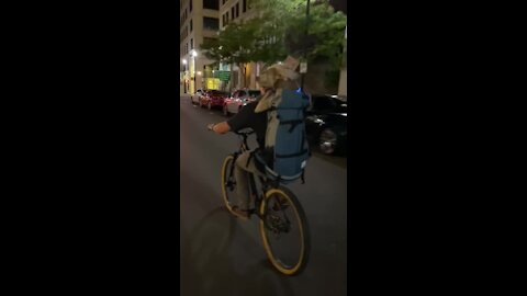 Dog fearlessly enjoys his first ever bike ride