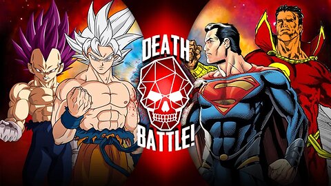 MUI Goku & UE Vegeta vs. Superman & Shazam | Death Battle