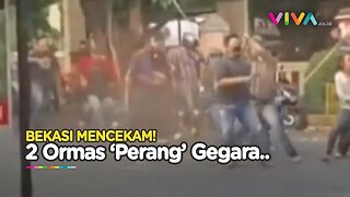 BRUTAL! Dua Ormas di Bekasi Saling Serang di Dua Lokasi