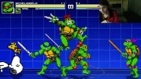Teenage Mutant Ninja Turtles Characters (Leonardo And Raphael) VS Snoopy The Dog In An Epic Battle