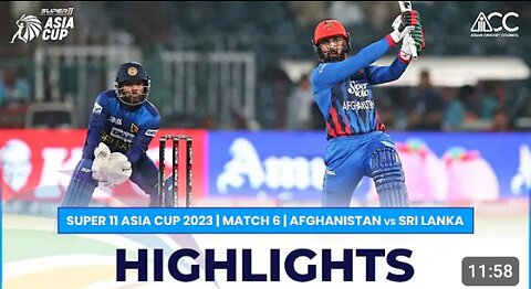 Afghanistan Vs Sri Lanka Match Highlights Asia Cup 2023