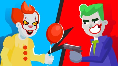 PENNYWISE vs THE JOKER - WHO WOULD WIN (IT MOVIE vs The JOKER MOVIE) -- FUNNY ANIMATION