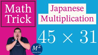 Japanese Multiplication with Lines | 45•31 | Minute Math Tricks - Part 64 #shorts