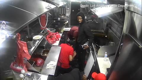 Los Angeles Police release taco truck robbery footage