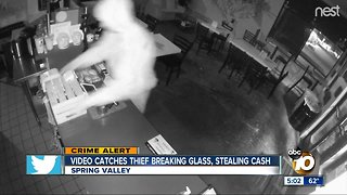 Video catches Spring Valley thief breaking glass, stealing cash