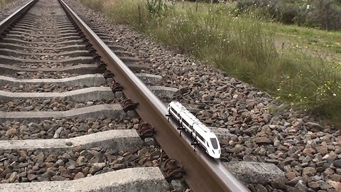 Lego train 60051 on real train tracks