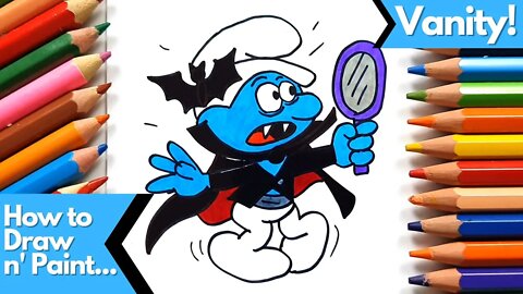How to draw and paint Vanity The Smurfs Dracula Halloween