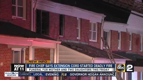 Baltimore Fire says fire that killed woman and small children caused by misuse of extension cord