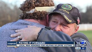 Paying it forward: Local man honored for helping wildfire victims