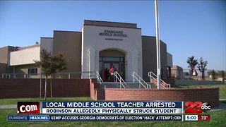Local teacher arrested after allegedly hitting a student