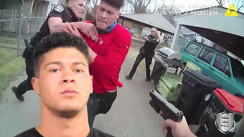 Body Cam: Officer Involved Shooting Man With a Small Knife and a Garbage Can. LMPD March 11-2021