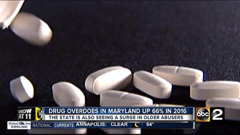 Opioid overdose deaths up in older Marylanders