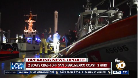 3 hurt after boats crash off San Diego-Mexico coast