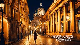 Romania's 'Little Paris of the East' - BUCHAREST After dark - An enchanting walking tour in 4K