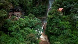 Amazing waterfall video captured with a drone