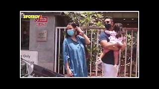 Neha Dupia & Angad Bedi Spotted At A Clinic For Mehr's Flu Shot