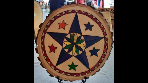 Lucky Star Hex Sign Pyrography