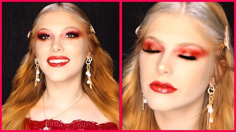 ASMR 😍 Makeup Transformation, Eyes & Lips Red Makeup Look | Romantaic Gorgeous Look 💕 w/ Ashlyn