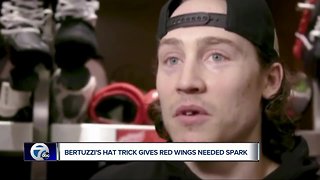 Tyler Bertuzzi's hat trick gives Red Wings needed spark