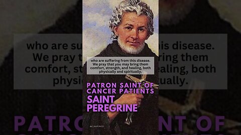 MINUTE PRAYER. Saint Peregrine: Patron saint of cancer patients #shortsprayer