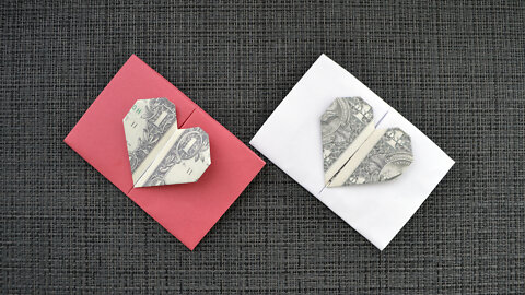 My PAPER ENVELOPE with MONEY HEART | Dollar Origami for Valentine's Day | Tutorial DIY by NProkuda